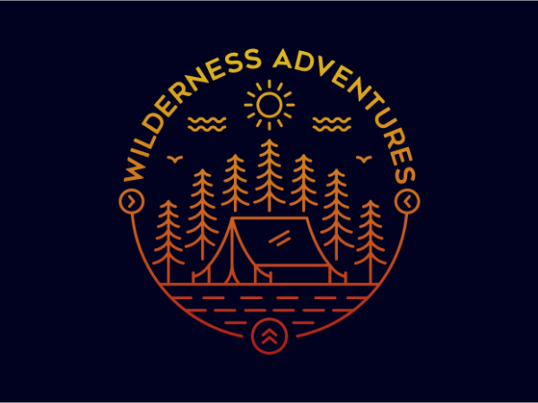 Wilderness adventures 3 t shirt design for sale