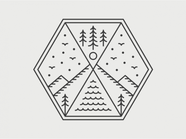 Outdoor geometric 1 t shirt design online