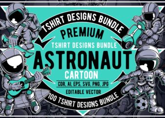 100 Astronaut Cartoon Designs Bundle