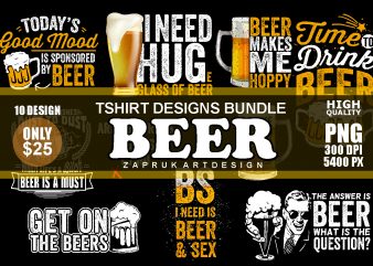 10 PNG Beer Tshirt design | Beer bundle design