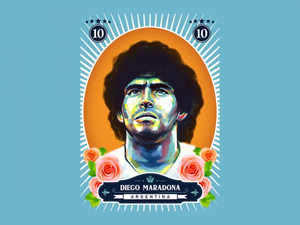 Diego maradona 2 t shirt vector illustration