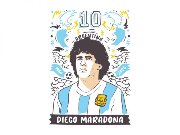 Diego maradona t shirt vector illustration