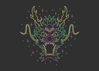 Dragon Head t shirt vector illustration
