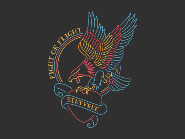 Fight or flight t shirt graphic design