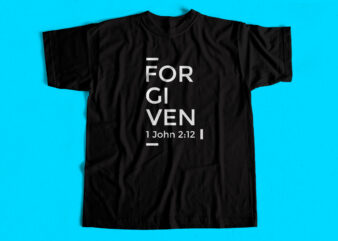 FORGIVEN – Bible Christianity Design – John 2:12 – T-shirt design for sale