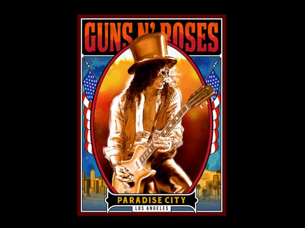 Guns n’ roses t shirt design template