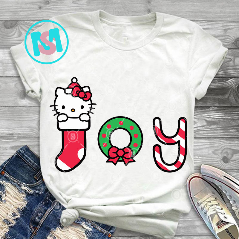 Hello Kitty Christmas Joy SVG, Merry Christmas SVG, Quote SVG, Xmas SVG, Digital download