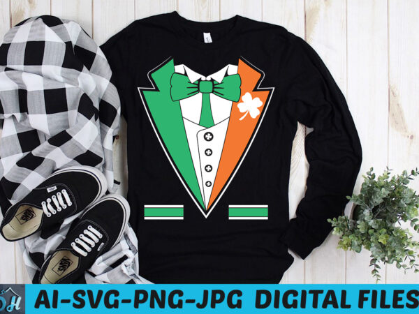 Irish tuxedo t-shirt for men ireland design st patricks day decal shirt men’s | green irish tuxedo t shirt | st patrick’s day t-shirt tuxedo design for men