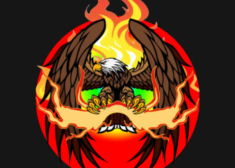 Eagle, Fire eagle vector, Design horror images for t-shirts, Wild animals