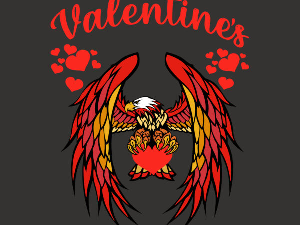 Eagle and valentines day hearts t-shirt design, valentines vector, love svg