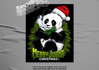 MERRYJUANA PANDA EAT CANNABIS CHRISTMAS t shirt designs for sale