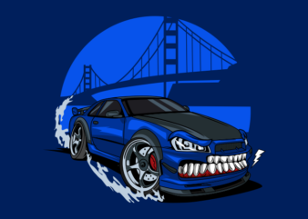 Monster blue drift car