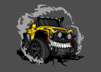 Off road yellow monster car