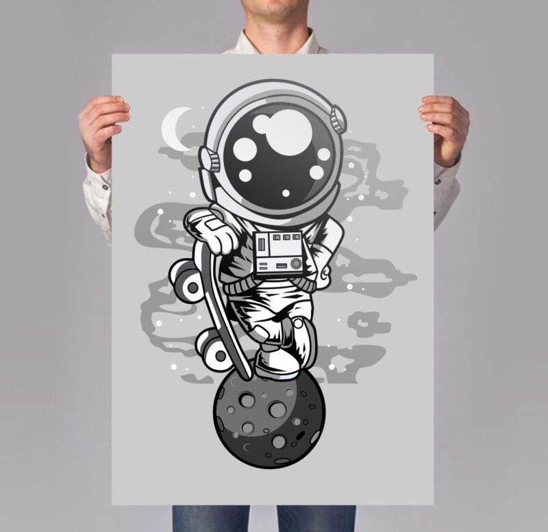 t-shirt vector 100 Astronaut Cartoon Designs Bundle