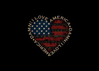 Damn! I Love America T shirt Design, I Love America design, We love america, American t shirt design for sale