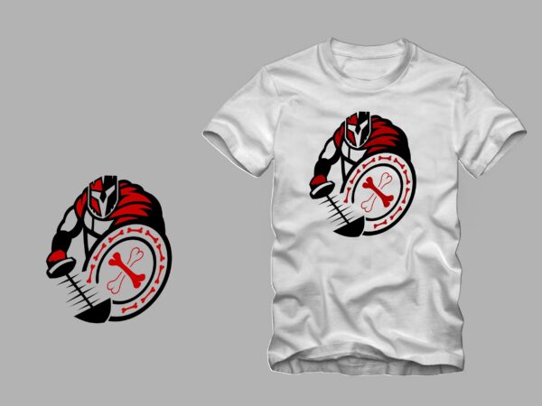 Funny spartan warrior vector illustration t shirt design for sale