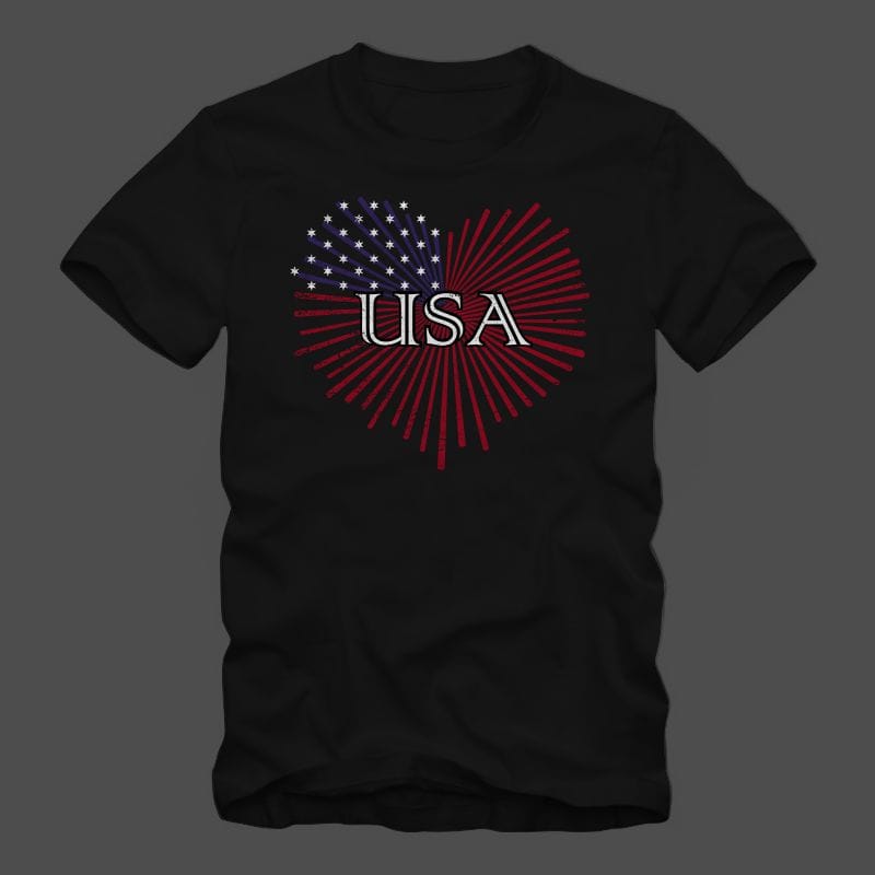 I Love USA T-shirt Design