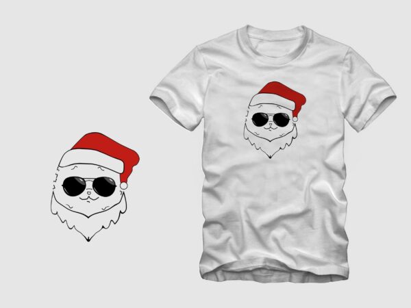 Mew’s , cool cat, cat with santa head t shirt vector design sale