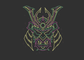 Samurai Helmet t shirt template vector