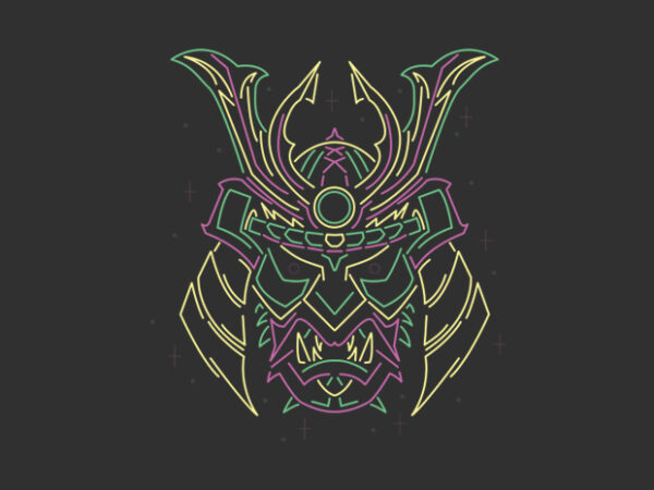 Samurai helmet t shirt template vector