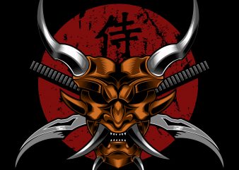 Samurai Evil devil vector illustration