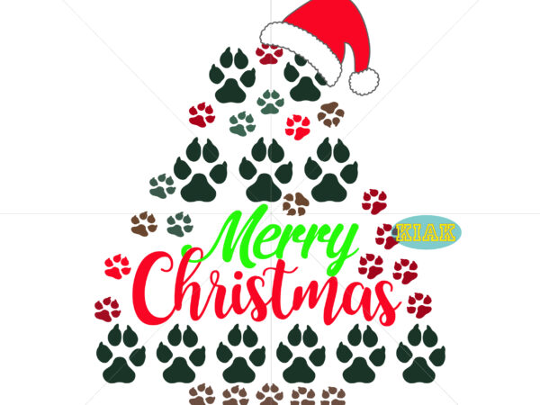 Christmas tree feet dog and cat wearing santa hat vector, dog or cat christmas tree svg, dog or cat christmas tree vector, christmas in santa paws svg, christmas tree paws