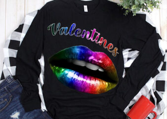 Sexy rainbow lips T-shirt Design Png, Lgbt lips Png, lips vector, Sexy rainbow lips design t shirt, Sexy rainbow lips PNG, Valentines