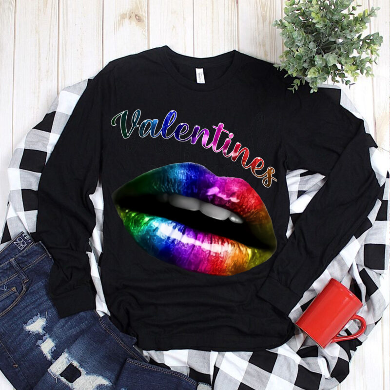 Sexy rainbow lips T-shirt Design Png, Lgbt lips Png, lips vector, Sexy rainbow lips design t shirt, Sexy rainbow lips PNG, Valentines