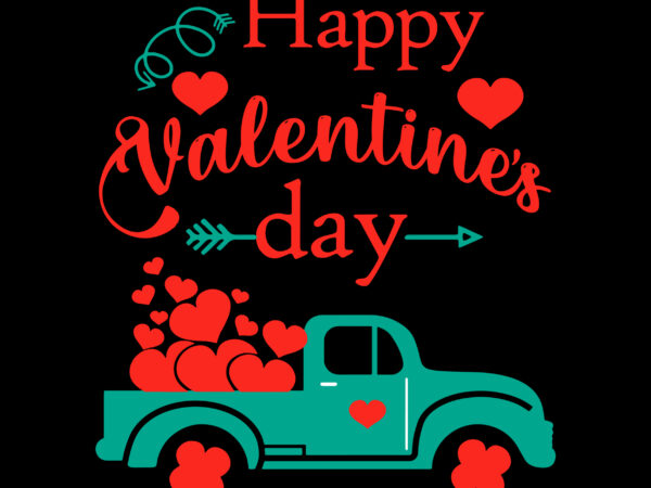 Truck carrying hearts on valentine’s day design t-shirt vector, valentines, truck love png, heart love, truck love svg