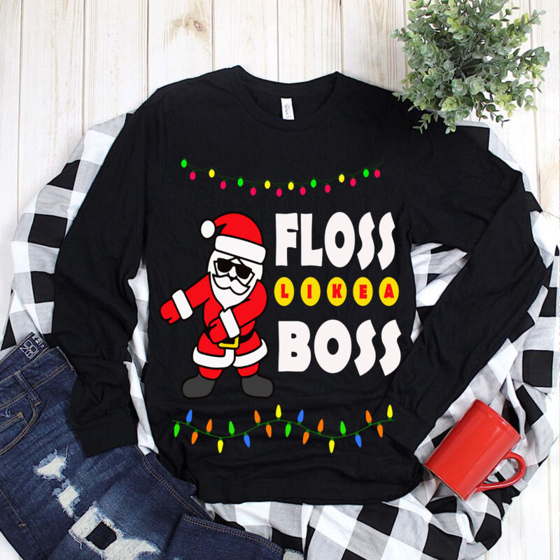 Santa floss like a boss vector t shirt design, Santa floss like a boss Svg, Santa Claus t shirt template vector, Merry Christmas Svg, Merry Christmas vector, Merry Christmas logo,