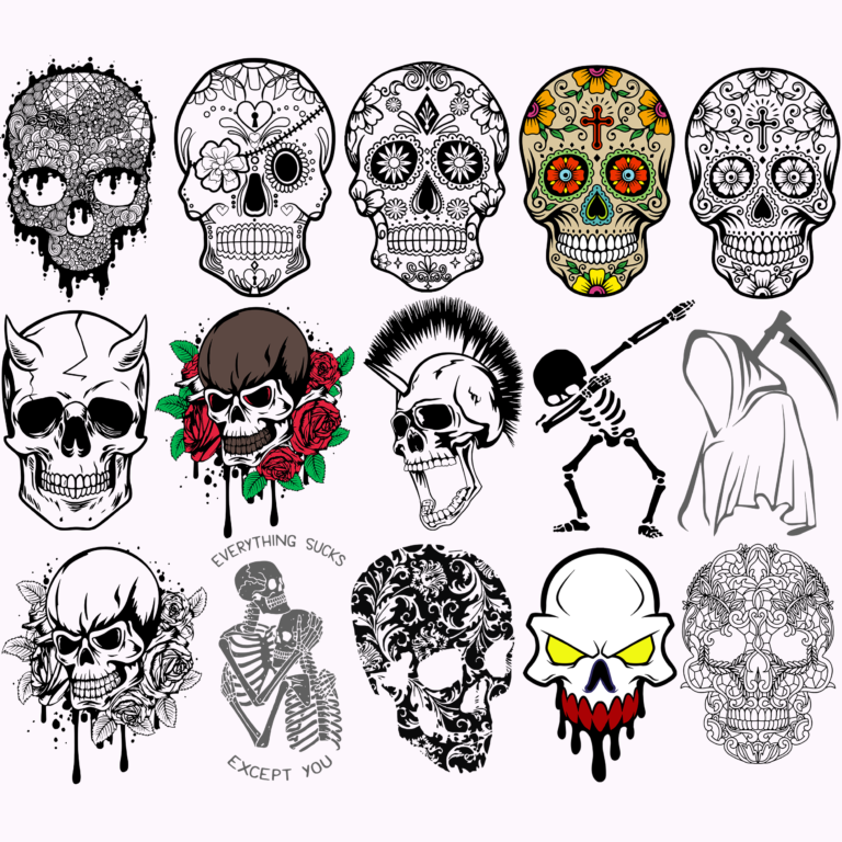 103 Skull bundles t shirt design vector, Bundles Skull SVG Bundle ...