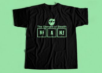 The Element of stealth – Ninja T shirt design – Ninja Design – Ninja Periodic Table