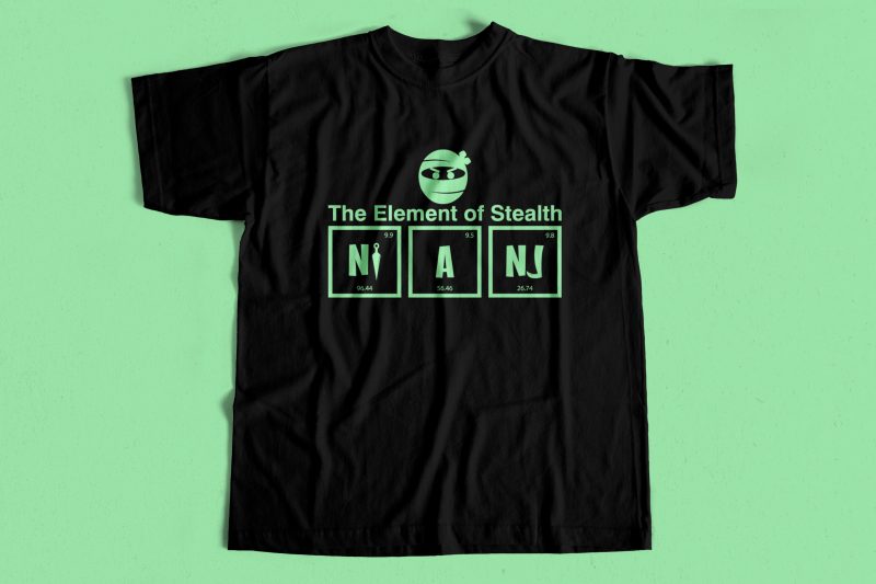 The Element of stealth – Ninja T shirt design – Ninja Design – Ninja Periodic Table