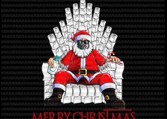 Santa face Mask Toilet Paper Throne svg, Santa Throne svg, Merry Christmas 2020 svg t shirt template vector