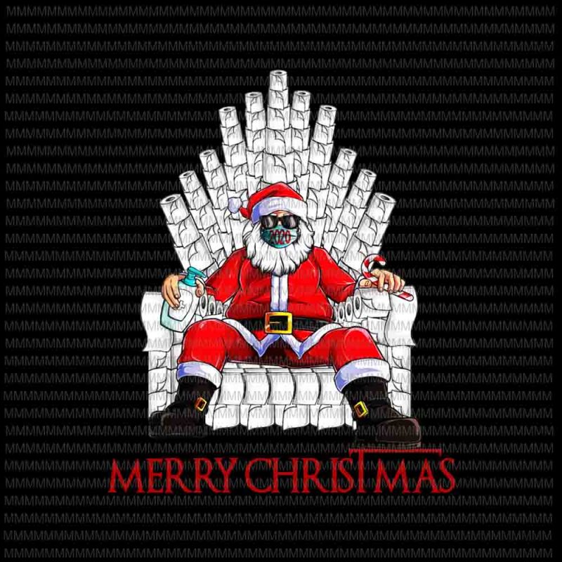Santa face Mask Toilet Paper Throne svg, Santa Throne svg, Merry Christmas 2020 svg