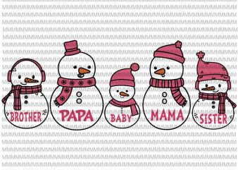 Snowman family christmas svg, Snowman family svg, Cute Snowman svg, Family Christmas svg