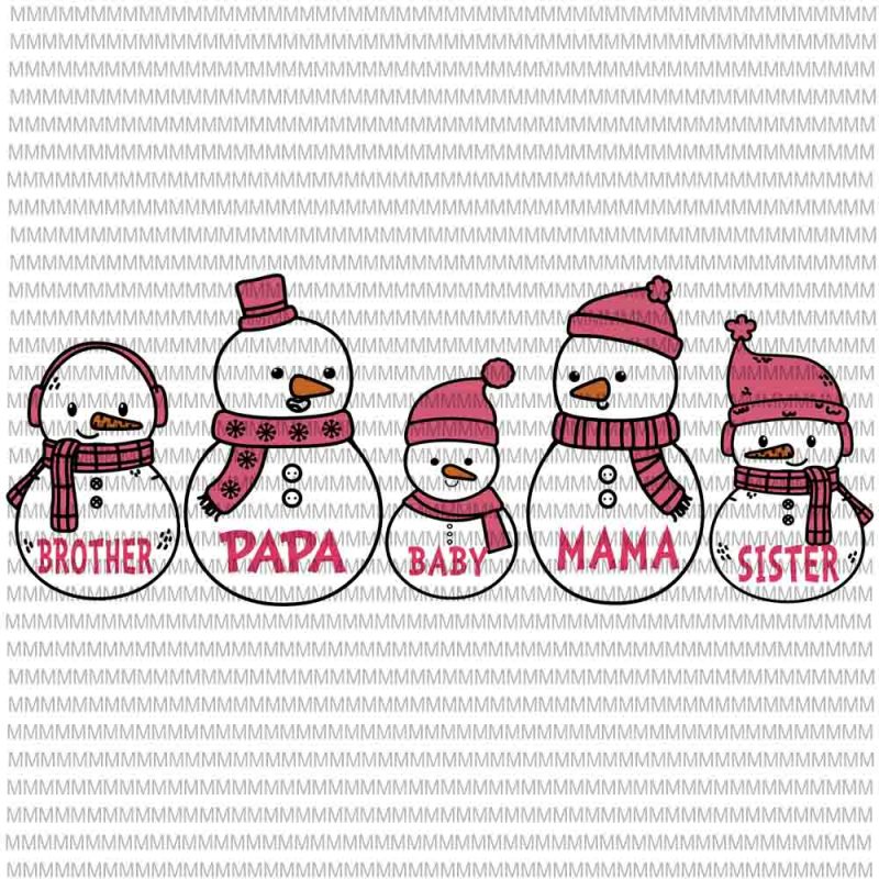 Snowman family christmas svg, Snowman family svg, Cute Snowman svg, Family Christmas svg