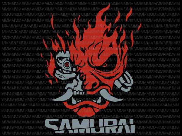 Vintage samurai retro japanese gaming 2077 art game style svg, samurai svg t shirt vector art