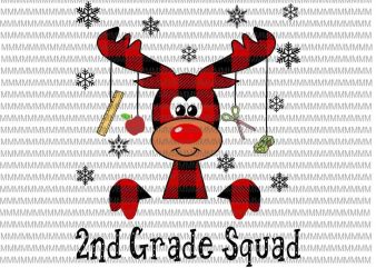 2nd Grade Squad svg, Christmas Reindeer Flannel Teacher 2020 svg, Reindeer Christmas 2020 svg, Funny Reindeer Christmas svg, Reindeer svg