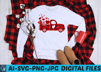 Valentines buffalo plaid Truck t-shirt design, Happy valentine day Truck t-shirt, Valentines vintage Truck, valentine Truck