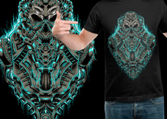 Alien mecha t shirt vector