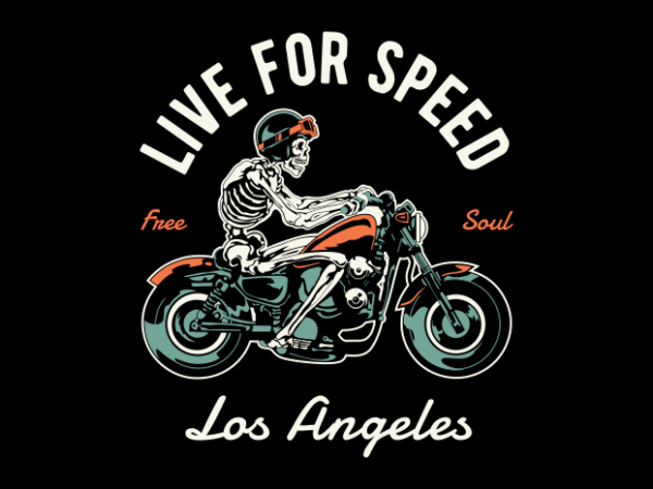 Live for speed t shirt vector graphic