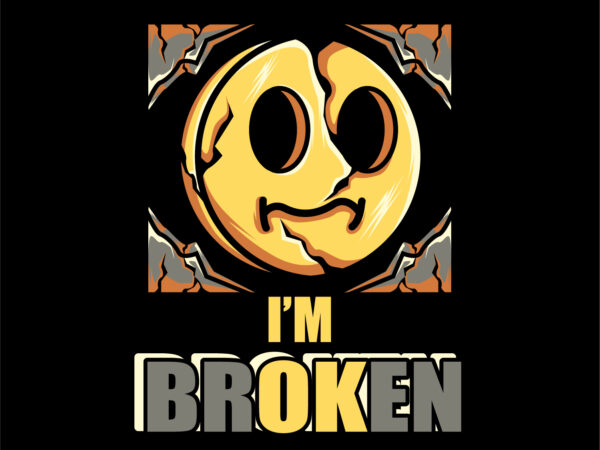 Emoji broken vector clipart