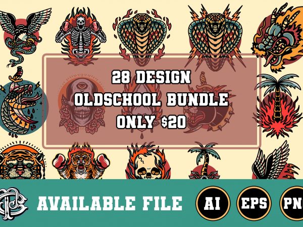 28 design oldschool bundle t-shirt design