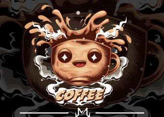 cute coffee art t shirt vector file