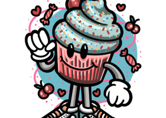 cute cupcake cartoon t shirt vector file