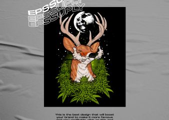 deer eat marijuana tshirt design