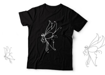 Fairy | Butterfly look line art design for sale