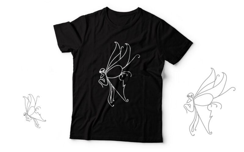 Fairy | Butterfly look line art design for sale