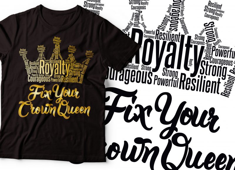 FIX your crown queen tshirt design | african american tshirt design | black woman tshirt design |feminism tshirt